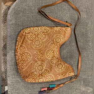 Boho vegan leather crossbody bag